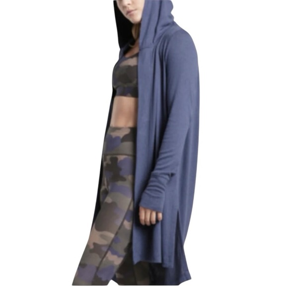 Athleta Harmony Wrap Long Sleeve Hooded Open Front Cardigan Sweater W1097 Sz S - Picture 3 of 12